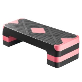 Aerobic Exercise Step Platform, 28-Inch Workout Aerobic Stepper, Height Adjustable Fitness Training Step Deck Trainer with 4 Risers