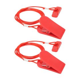 2PCS Treadmill Universal Safety Key Running Machine Key Magnet Treadmill Key Rectangle Red (Option: Default)